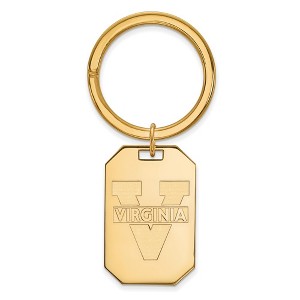 Black Bow Jewelry 14k Yellow Gold Plated Sterling Silver Virginia Wahoos NCAA Key Chain - 1 of 3
