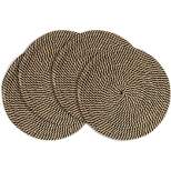 Round Brown Jute Table Placemats Set of 4 Dining Table Mat for Kitchen Party Decor 13-Inch