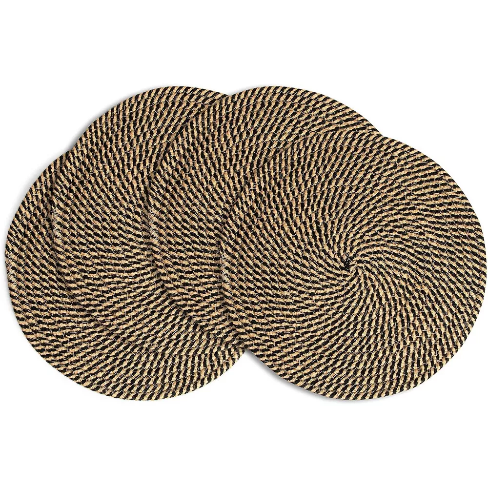target.com | Round Brown Jute Table Placemats Set of 4 Dining Table Mat for Kitchen Party Decor 13-Inch