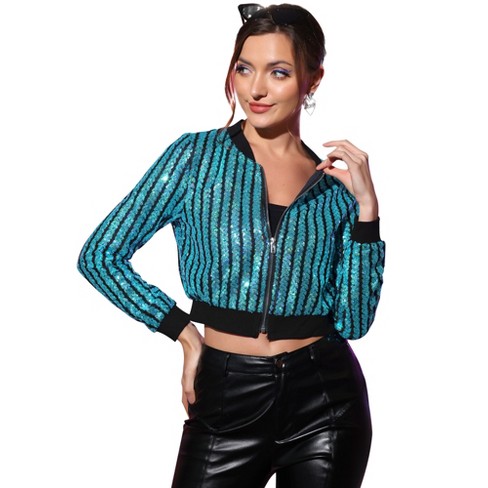 Turquoise sequin outlet jacket