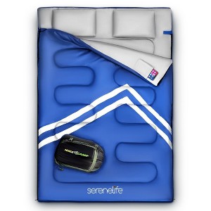 SereneLife Backpacking Sleeping Bag Camping Gear - Blue - 1 of 4