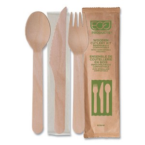 Eco-Products Wood Cutlery - Fork/Knife/Spoon/Napkin - 500 pieces - 1 of 3