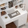 KTMBDW Executive Desk, Vintage Computer Office Desk with Upholstered Chair , Bookshelf and 4 Drawers, Study Writing Table Furniture for Home Office - 4 of 4