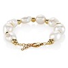 ELYA Women's Polished Freshwater Pearl and Gold Plated Bead Bracelet - 7.5" - 3 of 4
