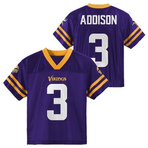 NFL Minnesota Vikings Toddler Boys' Jordan Addison Short Sleeve Jersey - 1 of 3