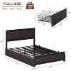 TackView Bed Frame with Four Storage Drawers & Charging Station, Riveted Decoration Platform Bed with Headboard - 2 of 4