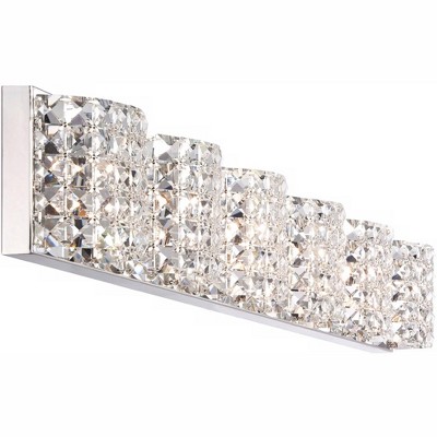 Vienna Chrome 55" 6-Light Wall Fixture with Crystal Shades