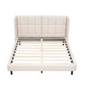 ALEXOUN Queen Size Bed Frame,with Upholstered U-Shaped Headboard, Linen Fabric,Modern Design, Easy Assembly, Supports 400 lbs, - 4 of 4