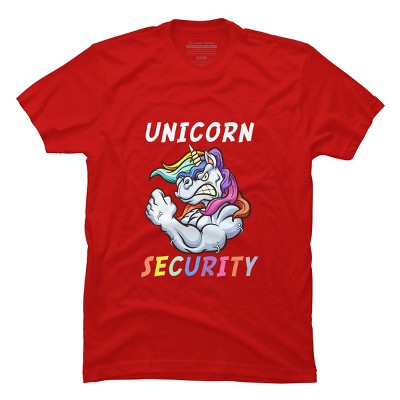 Men's Design By Humans Halloween Dad Mom Daughter Adult Costume - Unicorn Security By MINHMINH T-Shirt
