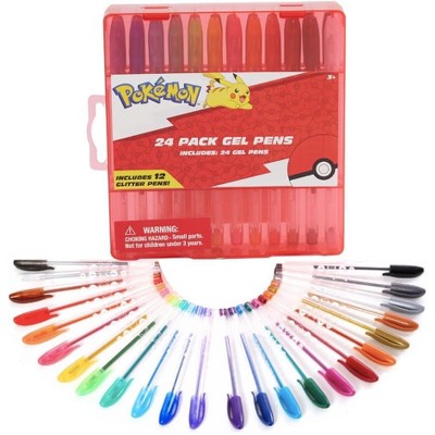 Pokemon Gel Pen Set for Kids, 24 Pack with Glitter Gel Pens, Cute Pens for Girls and Boys