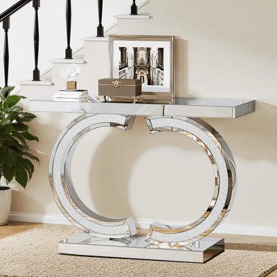 MAYEERTY 39" Console Table, Modern Mirrored Sofa Table Hallway Table