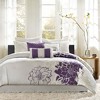 Gulches Printed Cotton Sateen Comforter Set Taupe Grey/Purple Cal King - 2 of 4