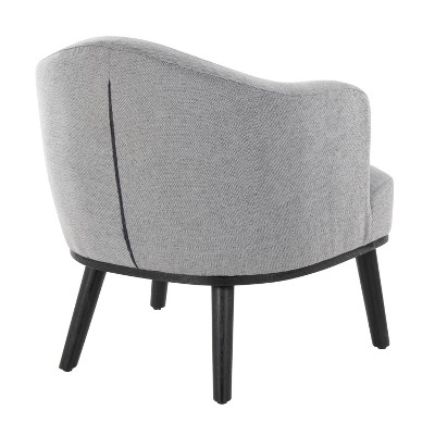 Gray Mid-Century Modern Wood Accent Chair