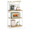 4-Tier Kitchen Bakers Rack with Built-in Power Strip, 2 Outlets & Adjustable Shelf, Microwave Stand with 8 Hooks - 2 of 4