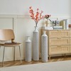 Gulches Decorative Vase ¨C Elegant White Textured Metal Vases Set of 3 (24in/28.7in/33.5in Height) - 3 of 4