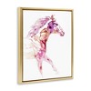 Stupell Industries Abstract Pink Horse Galloping Floating Frame Canvas Art - 2 of 4