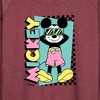Women's - Disney - Mickey Sunbathe Lightweight French Terry Wide Neck Long Sleeve Shirt - 2 of 4