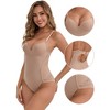 INSPIRE CHIC Women's Lace Sheer Mesh with Padded Body Shaper Back Hook Closure Adjustable Spaghetti Straps Tummy Control Leotard - 3 of 4