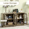 Farmhouse Sideboard, Buffet Cabinet Bar Cabinet with 4 Glass Doors, Credenza - 4 of 4
