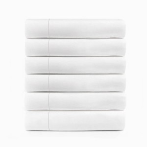 Lightweight Cotton Blend Hotel Quality Flat Bed Sheet Set, Bright White by Blue Nile Mills - 1 of 2