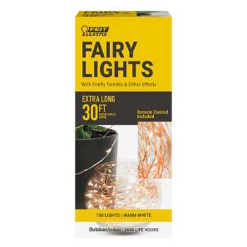 Feit Electric LED Fairy String Lights Warm White 30 ft. 100 lights
