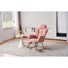 CAVINAS Teddy Accent Chair with Wooden Rocking Legs,Modern Arm Chair with Wooden Frame,Glider Rocker Accent Chair for Living Room - 3 of 4