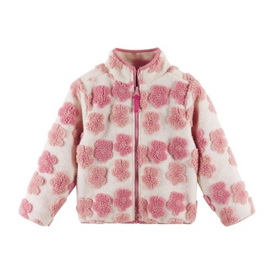 Andy & Evan  Toddler  Floral Applique Faux Shearling Jacket