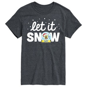 Men's - SpongeBob SquarePants - Let It Snow Christmas Short Sleeve Graphic T-Shirt - 1 of 4