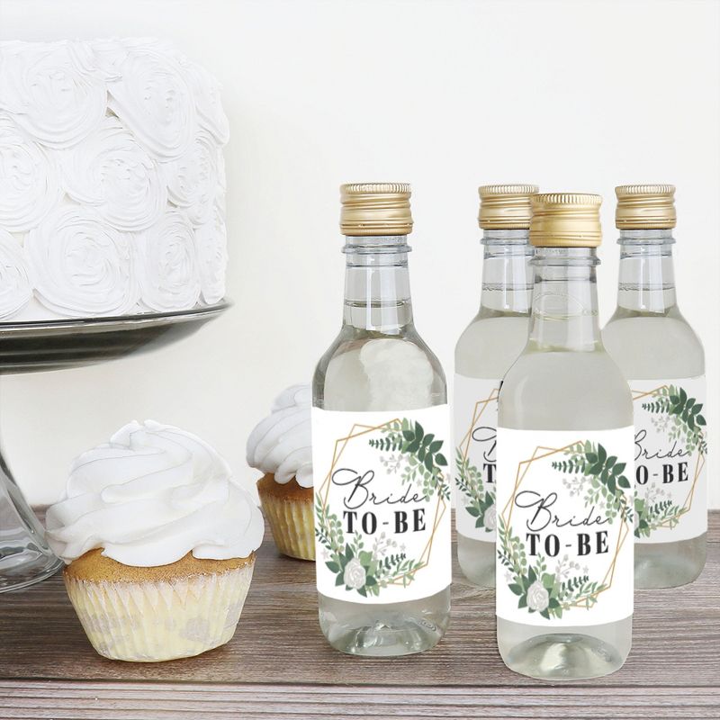 Big Dot of Happiness Boho Botanical Bride - Mini Wine & Champagne Bottle Label Stickers - Greenery Bridal Shower & Wedding Party Favor Gift for 16 Ct, 3 of 8