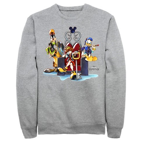 Men s Kingdom Hearts 1 King of Hearts Sweatshirt Athletic Heather 2X Large