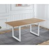 Vynxaria Oak Square Extendable Coffee Table for Modern Living and Dining Areas - 4 of 4
