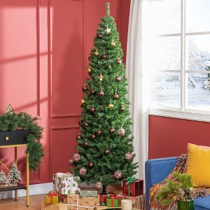 Racxily 7ft Pencil Christmas Tree-Artificial Christmas Tree,Slim Douglas Fir with Realistic 818 Tips,for Home Fireplace Holiday Decor - 1 of 4