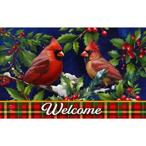 Briarwood Lane Winter Doormat 30x18 Indoor Outdoor Cardinal and Holly For Winter Doormat - 1 of 4