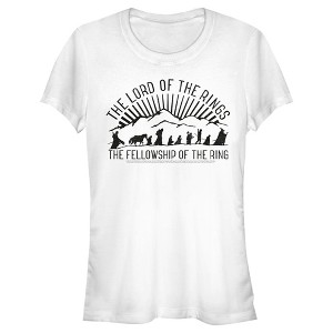 Juniors Womens Lord of the Rings Fellowship of the Ring Mountain Silhouettes T-Shirt - 1 of 4