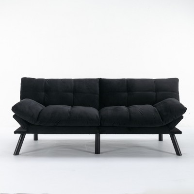 DOMETOUR Modern Convertible Folding Sofa Bed, Futon Sleeper Loveseat for Living Room Bedroom Apartment