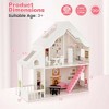 Costway Kids Wooden Dollhouse Semi-Opened DIY Playset with Simulated Rooms & Furniture - 3 of 4