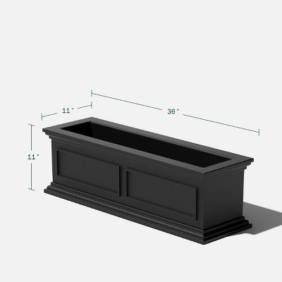 Brixton Black Recycled Plastic 36" Window Box Planter