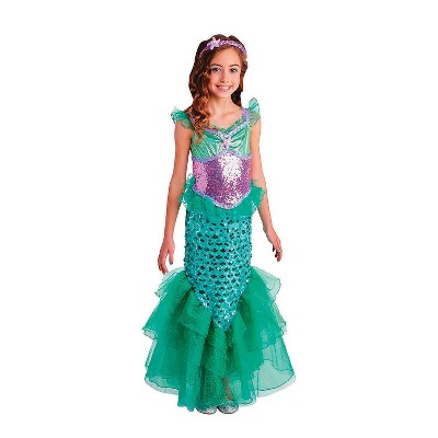 Living Fiction Girls' Blue Sea Mermaid Costume