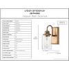 Urban Ambiance Luxury Vintage Wall Sconce 9.875''H x 4.5''W,  Olde Brass Finish,  Hedland Collection, UHP4065 - 3 of 4