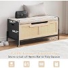 GustoWave Storage Ottoman Footrest, Square Rattan Foot Rest Stool, Small Folding Storage Ottoman Cube, for Living Room, Bedroom - 3 of 4
