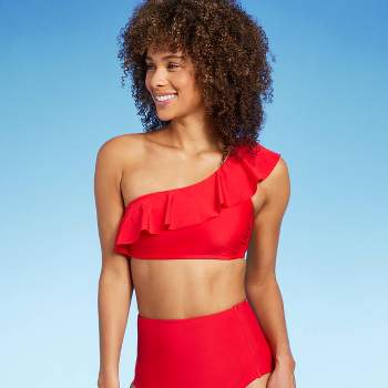 Women's Contrast Binding One Shoulder Bralette Bikini Top - Shade & Shore™  : Target