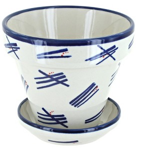 Blue Rose Polish Pottery 890-893 Zaklady Small Flower Pot - 1 of 1