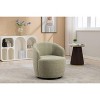 TOAOTBNBO 360° Swivel Accent Chair with Chenille Fabric, Circular Reading Chair for Shopping Mall Barrel Armchair with Wooden Frame, Light Green - 4 of 4
