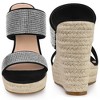 Perphy Women's Sandal Platform Rhinestones Dual Strap Espadrille Wedge - 2 of 4