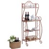 Kings Brand Furniture Sparta Baker’s Rack for Kitchen with Storage Shelves, Coffee Bar, Microwave Stand, Orange - 3 of 4