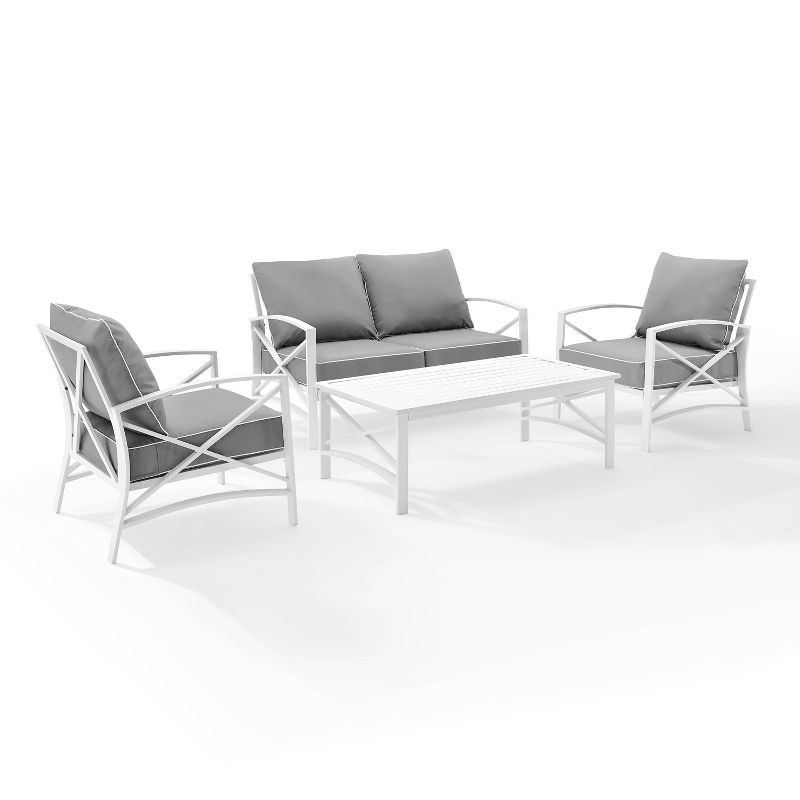 Kaplan 4pc Outdoor Seating Set - White - Crosley, 1 of 6