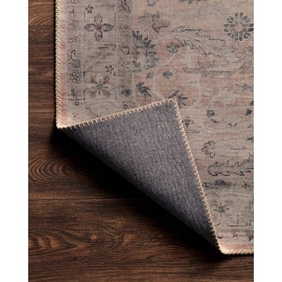 Ivory and Blush Oriental Synthetic 4' x 6' Reversible Rug