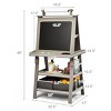Safstar 3 in 1 Double-Sided Storage Art Easel w/ Paint Cups for Kids Writing Earl Grey - 2 of 4