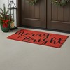 HomeRoots 30" X 48" Red And Black Christmas Merry and Bright Outdoor Coir Door Mat - 2 of 4