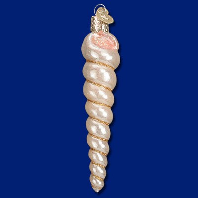 Manual 5 25 Old World Christmas Glittered Pastel Pink Seashell Icicle Glass Ornament 34037 Target